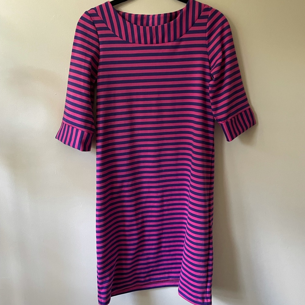 sailor-sailor Pink Striped Yacht Club Shift Dress